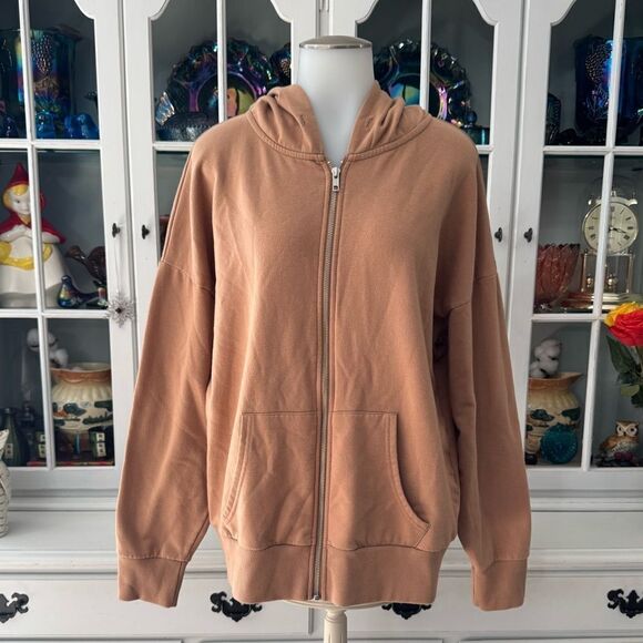Time and Tru Zip Up Hoodie Jacket Tan Camel Size XL - Picture 1 of 8